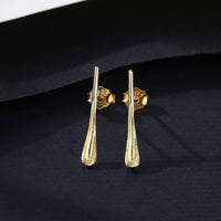 Waterdrop Dangling Earrings in 14K Yellow Gold-Plated 925 Sterling Silver