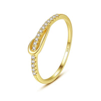 Knotted Crystal Lines 925 Sterling Silver Ring