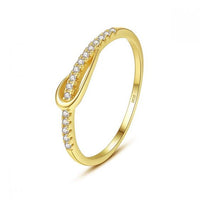 Knotted Crystal Lines 925 Sterling Silver Ring