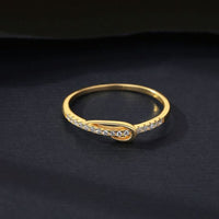Knotted Crystal Lines 925 Sterling Silver Ring