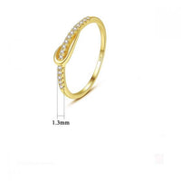 Knotted Crystal Lines 925 Sterling Silver Ring