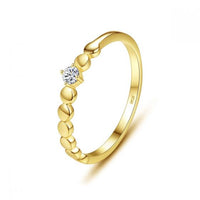 Geometry Crystal Ring, 14K Gold Plated 925 Sterling Silver