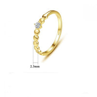 Geometry Crystal Ring, 14K Gold Plated 925 Sterling Silver