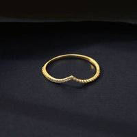 V Shape Crystal 925 Sterling Silver Ring