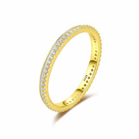 Shining Crystal Circle 925 Sterling Silver Ring