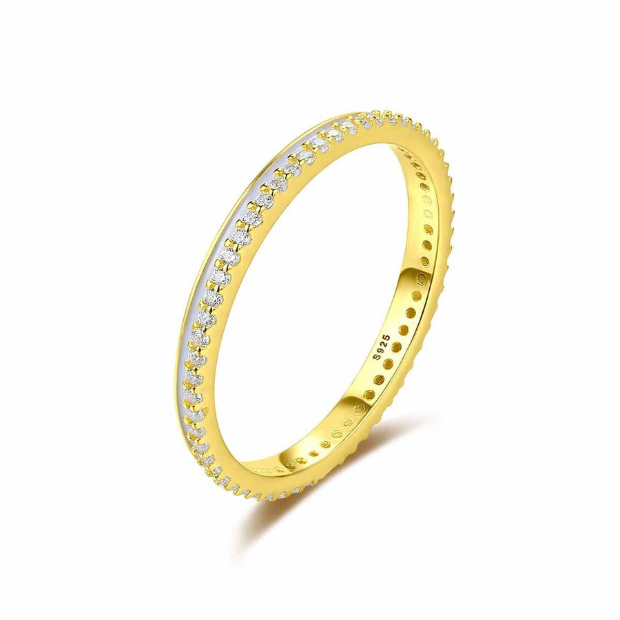 Shining Crystal Circle 925 Sterling Silver Ring