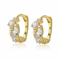 Waterdrop Crystal 925 Sterling Silver Huggie Hoop Earrings