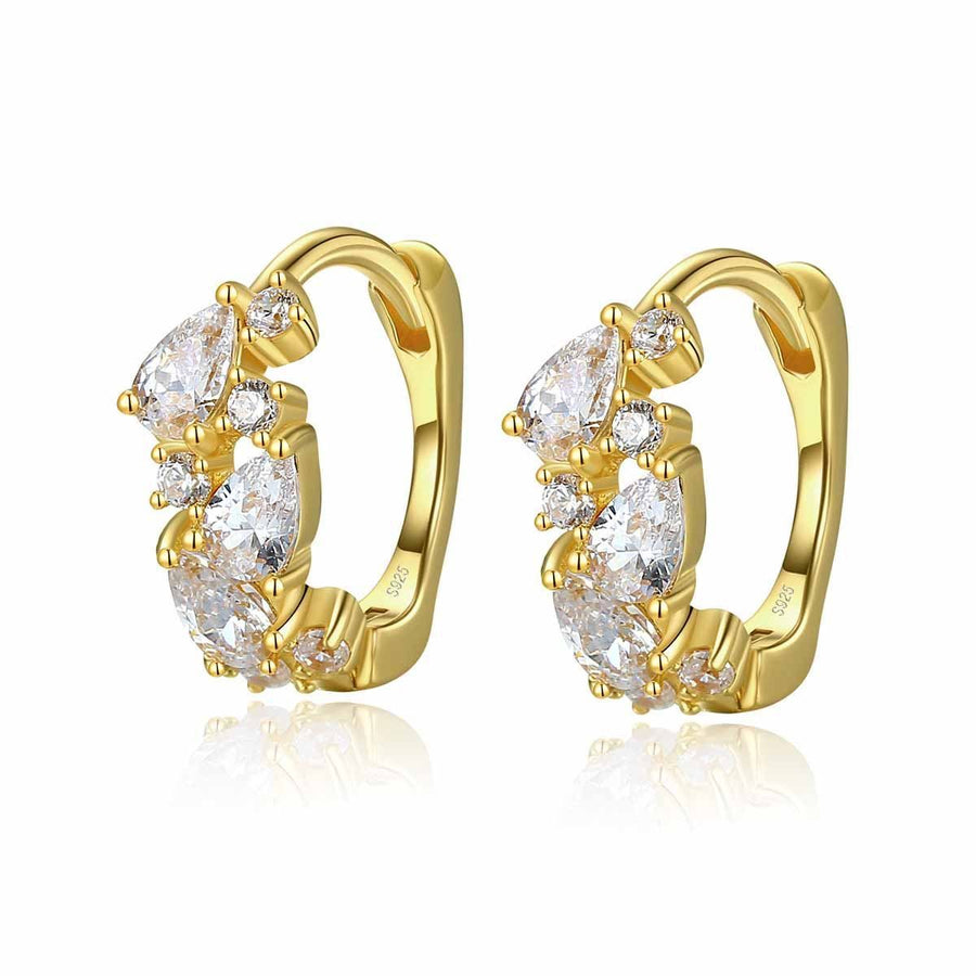 Waterdrop Crystal 925 Sterling Silver Huggie Hoop Earrings