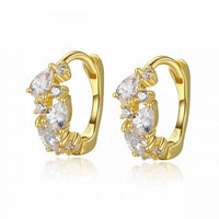 Waterdrop Crystal 925 Sterling Silver Huggie Hoop Earrings