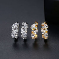 Waterdrop Crystal 925 Sterling Silver Huggie Hoop Earrings