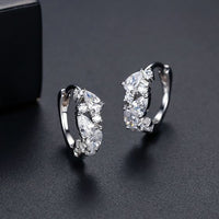 Waterdrop Crystal 925 Sterling Silver Huggie Hoop Earrings
