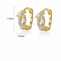 Waterdrop Crystal 925 Sterling Silver Huggie Hoop Earrings
