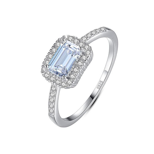 Baguette CZ Geometry 925 Sterling Silver Ring