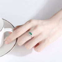 Baguette Crystal Geometry 925 Sterling Silver Ring