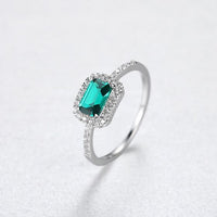 Baguette Crystal Geometry 925 Sterling Silver Ring