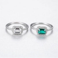 Baguette Crystal Geometry 925 Sterling Silver Ring