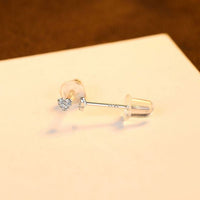 Mini Crystal Heart Sterling Silver Stud Earrings