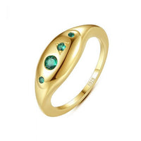 Green Cubic Zirconia 925 Sterling Silver Ring