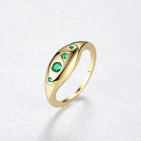 Green Cubic Zirconia 925 Sterling Silver Ring