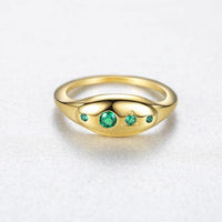 Green Cubic Zirconia 925 Sterling Silver Ring