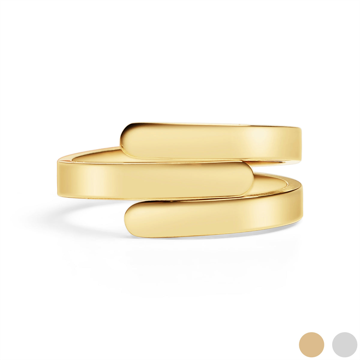 18K Gold PVD 3-Name Wrap Ring