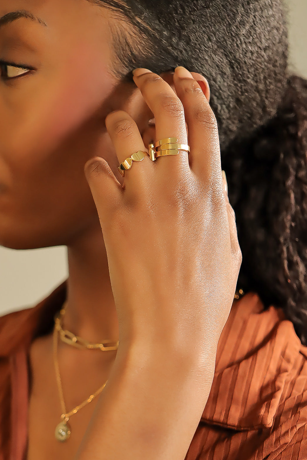 18K Gold PVD 3-Name Wrap Ring