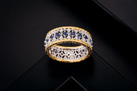 Created Sapphire Crystal Square Sterling Silver Ring