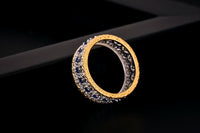 Created Sapphire Crystal Square Sterling Silver Ring