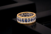 Created Sapphire Crystal Square Sterling Silver Ring