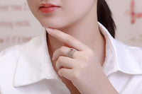 Holiday Created Ruby Crystal Hollow Sterling Silver Ring