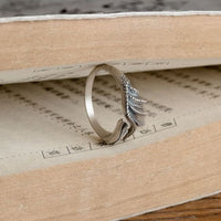 Modern Dragon Wings Sterling Silver Adjustable Ring