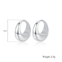 Geometric Minimalist 925 Sterling Silver Hoop Earrings