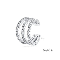 Geometric U-Shaped Adjustable Ear Cuff with Cubic Zirconia