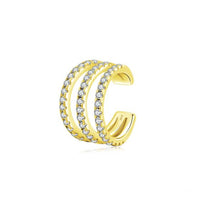 Geometric U-Shaped Adjustable Ear Cuff with Cubic Zirconia