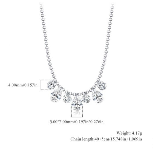 Water Drop Cubic Zirconia Necklace in 925 Sterling Silver