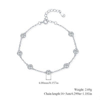 Geometric Cubic Zirconia Bubble Bracelet 925 Sterling Silver