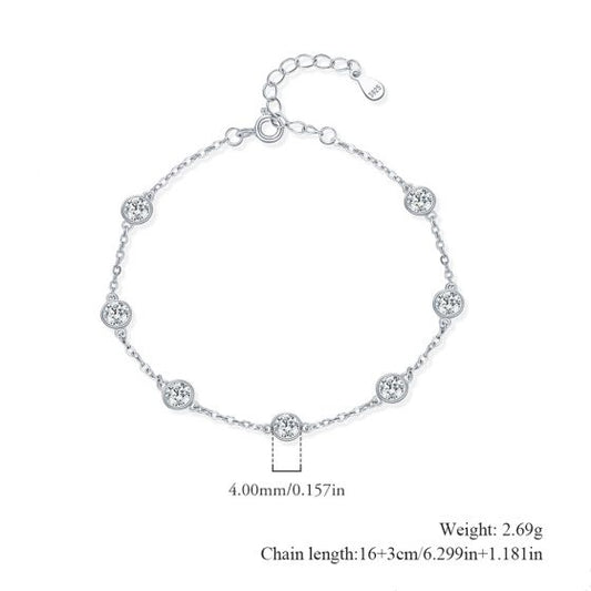 Geometric Cubic Zirconia Bubble Bracelet 925 Sterling Silver