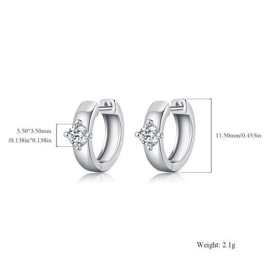 U-Shaped Moissanite Hoop Earrings in S925 Sterling Silver