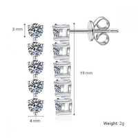 Long Tassel Moissanite Stud Earrings