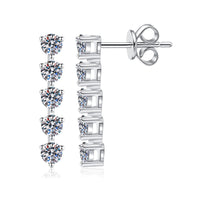 Long Tassel Moissanite Stud Earrings