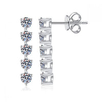 Long Tassel Moissanite Stud Earrings