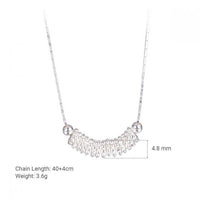 Geometric Beaded 925 Sterling Silver Bamboo Chain Necklace