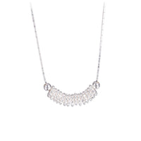 Geometric Beaded 925 Sterling Silver Bamboo Chain Necklace