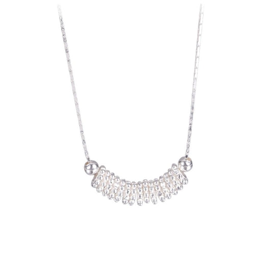 Geometric Beaded 925 Sterling Silver Bamboo Chain Necklace
