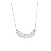Geometric Beaded 925 Sterling Silver Bamboo Chain Necklace