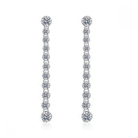 Long Tassel Moissanite Drop Earrings in 925 Sterling Silver