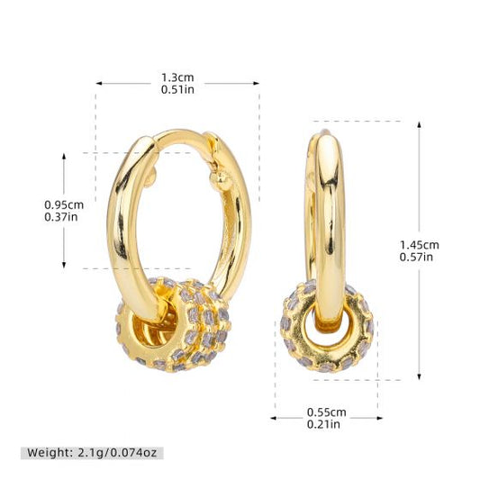 Modern Circle Sterling Silver Earrings with Cubic Zirconia