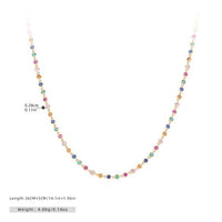 Multi-Color Cubic Zirconia Geometric 925 Sterling Silver Necklace