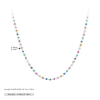 Multi-Color Cubic Zirconia Geometric 925 Sterling Silver Necklace