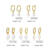 Sterling Silver Pearl Geometric Hoop Earrings